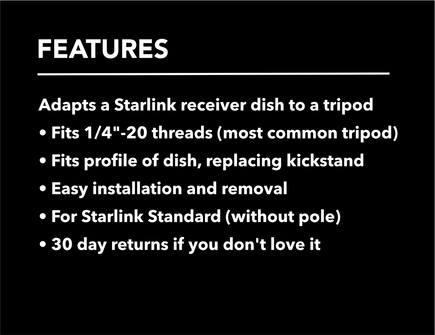 Tripod Adapter for Starlink Standard (Gen 3)