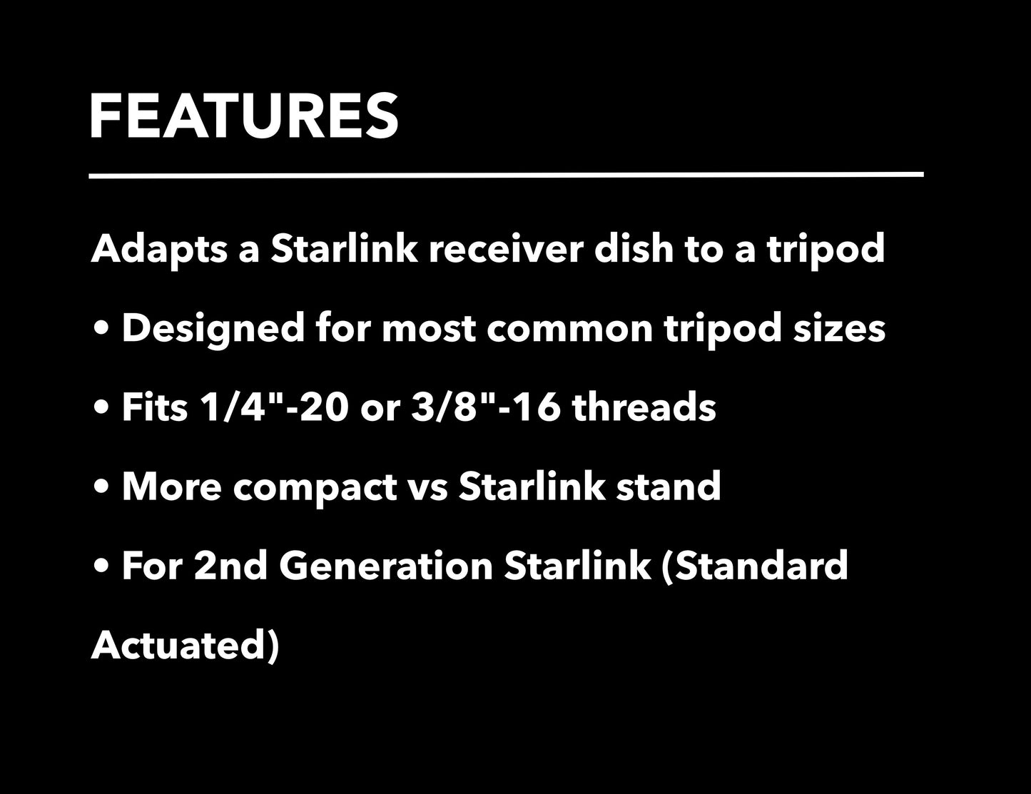 Tripod Adapter for Starlink Actuated (Gen 2)